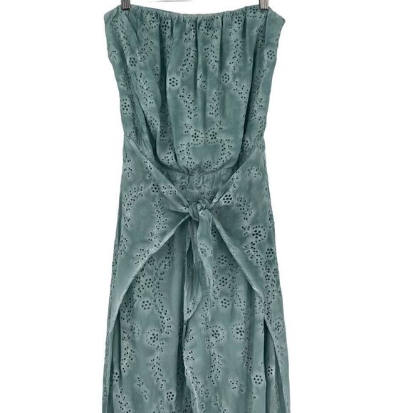Young‎ Fabulous & Broke Ellis Strapless Eyelet Jumpsuit Surf Blue Women Medium - Picture 3 of 12